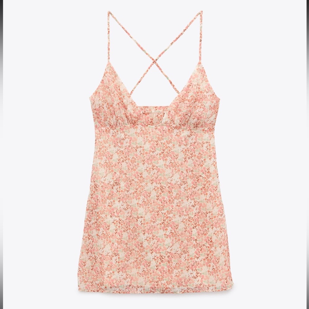 Zara floral print mini dress